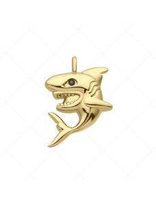 BALCANO - Shark / Edelstahl Anhänger in Haifischform ,18K vergoldet