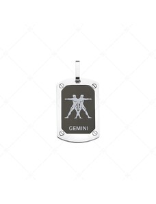 BALCANO - Gemini / Horoskop Anhänger mit schwarzer PVD Beschichtung - Zwillinge