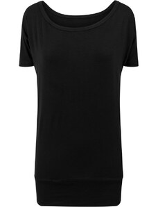 Build Your Brand Leichtes Kurzarm-T-Shirt für Frauen, lang geschnitten