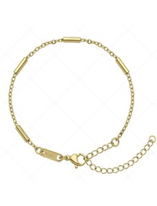 BALCANO - Bar & Link / Edelstahl Stäbchen Gliederkette-Armband, 18K Gold Beschichtung - 2 / 2,5 mm