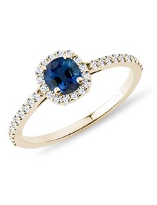 Halo Ring mit Saphir und Diamanten KLENOTA K0317043