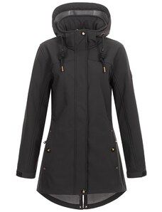 Ankerglut Damen Women's Coat Short Coat With Hood Lined Jacket Transition Jacket #Anker Glutbree Softshelljacke, Schwarz, 50 EU