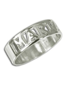 Personalisiertekette.De Personalisierte Englisch Silber mit eingraviertem Namen Ring