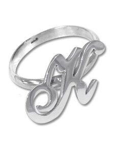 Personalisiertekette.De Anfängliche Ring in Silber