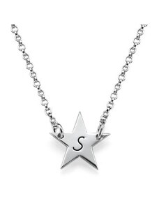 Personalisiertekette.De Sterling Silver Star Initial Halskette