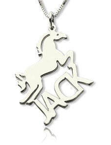Personalisiertekette.De Personalisierte Pferdenamenskette für Kinder Silber