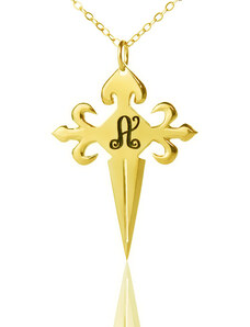 Personalisiertekette.De Gold Silber 925 St James Kreuz Erste Halskette