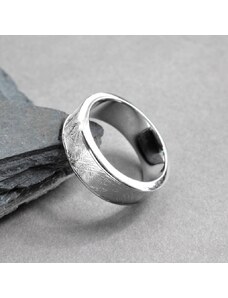 Personalisiertekette.De Meteorite Intarsien Silber Ring