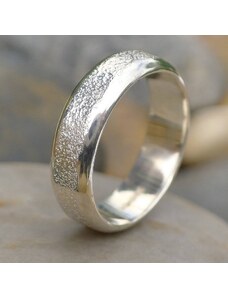 Personalisiertekette.De Mens Silber Ring mit Concrete Texture