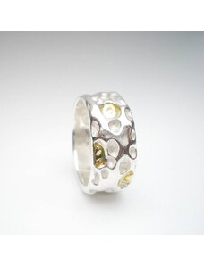 Personalisiertekette.De Coral Silber und Gold Ring