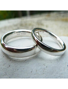 Personalisiertekette.De Silber Comfort Fit Wedding Ring Set