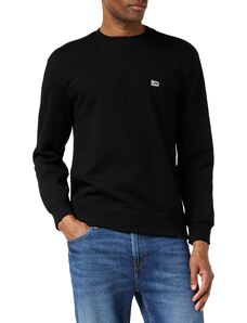 Lee Herren Plain Crew Black Sweatshirt, Schwarz (Black 01), S EU