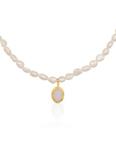 ROSETTE PEARL NECKLACE