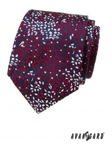 Avantgard Krawatte mit weinrotem Muster