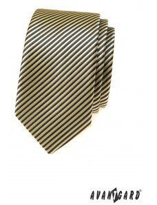 Avantgard Grau-gelb gestreifte schmale Krawatte