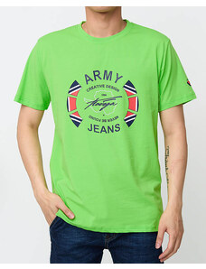 marka niezdefiniowana Grünes bedrucktes T-Shirt für Herren - Kleidung - ziel