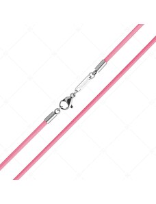 BALCANO - Cordino / Rosa Leder Halskette mit hochglanzpoliertem Edelstahl Hummerkrallenverschluss - 2 mm
