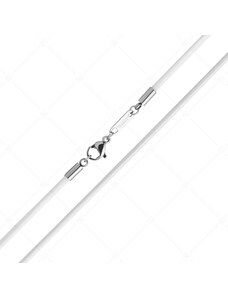 BALCANO - Cordino / Weißes Leder Halskette mit hochglanzpoliertem Edelstahl Hummerkrallenverschluss - 2 mm