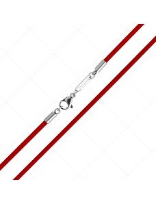 BALCANO - Cordino / Rotes Leder Halskette mit hochglanzpoliertem Edelstahl Hummerkrallenverschluss - 2 mm