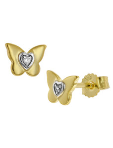 trendor Ohrringe für Mädchen Gold 333 (8 Kt) Schmetterling Ohrstecker 41198