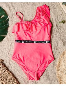 Z. Five Neonpinker einteiliger Damen-Badeanzug mit Rüschen - Unterwäsche - neon || pink