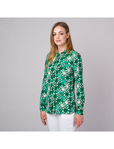 Damen Langarm-Blusen Willsoor grün geometrisch