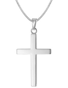 trendor Herren-Halskette mit Kreuz-Anhänger 28 mm Silber 925 41228-50, 50 cm