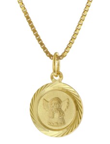 trendor Kinder Schutzengel-Anhänger Gold 333 mit vergoldeter Silberkette 41283-40, 40 cm
