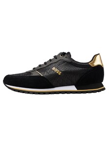 BOSS Herren Parkour-L Runn Sneakers im Laufschuh-Stil aus verschiedenen Materialien mit erhabenem Logo Schwarz 39 Größe 39
