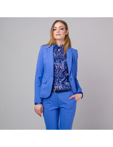 Willsoor Elegante Damen-Anzugsjacke in Blau mit glattem Muster 13667