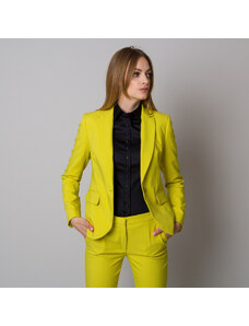 Willsoor Damen Anzugjacke, Limettenfarben mit glattem Muster 11656