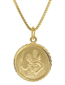 trendor Christophorus Anhänger 333 Gold mit vergoldeter Silberkette 41406-40, 40 cm