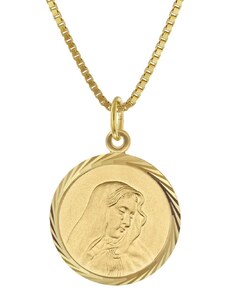 trendor Madonna Anhänger 333 Gold mit vergoldeter Silberkette 41408-40, 40 cm