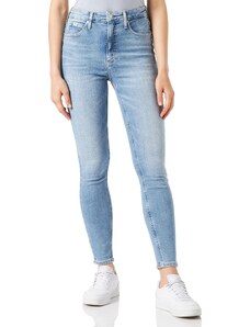 Calvin Klein Jeans Damen HIGH Rise SUPER Skinny Ankle J20J219334 Hosen, Denim (Denim Light), 24W