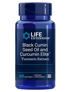 Life Extension Black Cumin Seed Oil with Curcumin Elite Turmeric Extract 60 St., Softgels