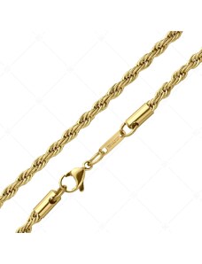 BALCANO - Rope / Edelstahl Seilkette mit 18K Gold Beschichtung - 4 mm