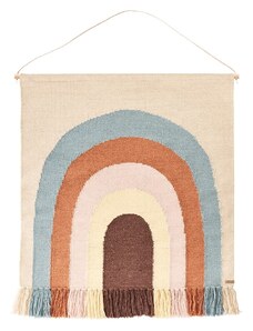OYOY mini Woll-Wandteppich "Follow The Rainbow" in Creme - (B)100 x (H)124 cm | onesize
