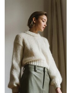 Plexida Chunky Mohair Sweater In Cloud