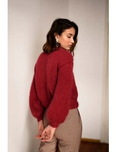 Plexida Chunky Mohair Sweater In Berry