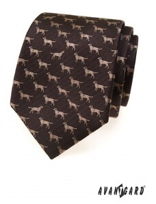 Avantgard Braune Krawatte mit Hundemotiv