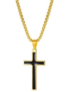 IZMAEL Faith Cross Halskette – Golden/Schwarz KP22848
