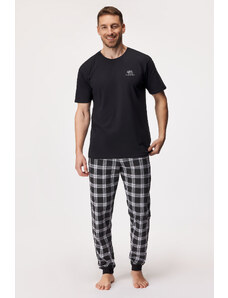 Cornette Pyjama Wild schwarz-weiß