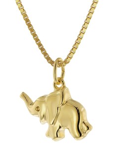 Acalee Halskette mit Glücksbringer Gold 333/8K Elefant Collier 50-1032-38, 38 cm