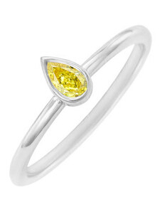 Eppi Minimalistischer Ring mit einem zertifizierten fancy gelben Lab Grown Diamanten Nunez