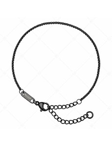 BALCANO - Round Venetian / Edelstahl Venezianer Rund Ketten-Armband mit schwarzer PVD-Beschichtung - 1,5 mm