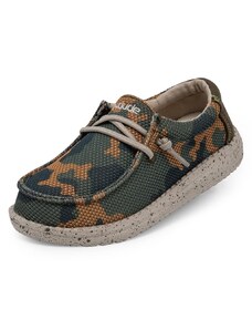 Hey Dude Wally Youth Sox - Schuhe für Jungen - Farbe Army Camo - Freizeitschuhe im Mokassin-Stil - Größe 31