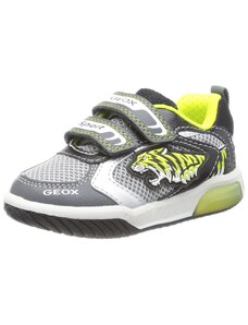 Geox J INEK Boy Sneaker, Grey/Lime, 24 EU