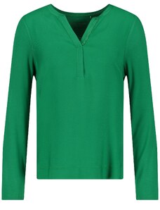 Gerry Weber Damen Blusenshirt mit Materialmix Langarm unifarben Vibrant Green 34