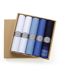 Willsoor Taschentuch Set in Blautönen und Weiß 14912