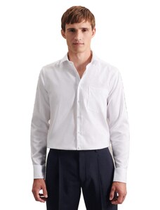Seidensticker Herren Regular Fit Langarm Shirt, Weiß, 48